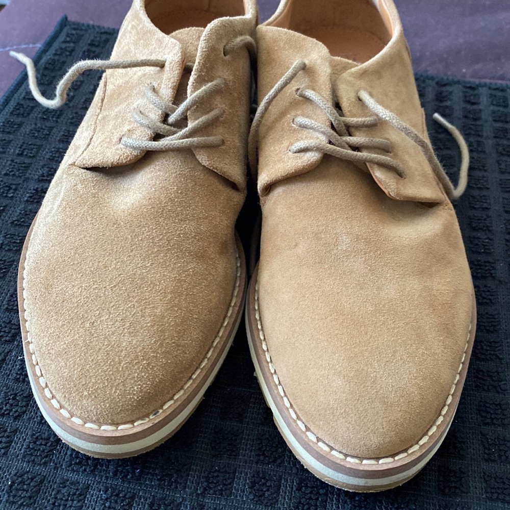 Tan suede Franco sarto lace up loafer size 5 1/2